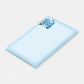 Blauwe auto met bubbels post-it® notes (Schuin)