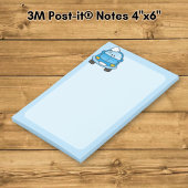 Blauwe auto met bubbels post-it® notes