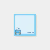 Blauwe auto met bubbels post-it® notes (Voorkant)