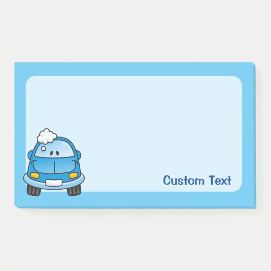 Blauwe auto met bubbels post-it® notes (Voorkant)