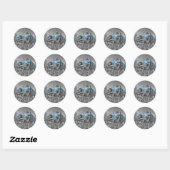 blauwe auto ronde sticker (Vel)