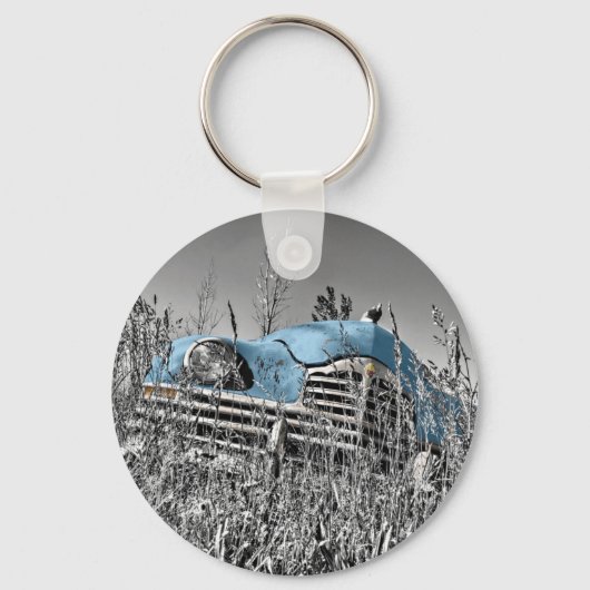 blauwe auto sleutelhanger (Voorkant)
