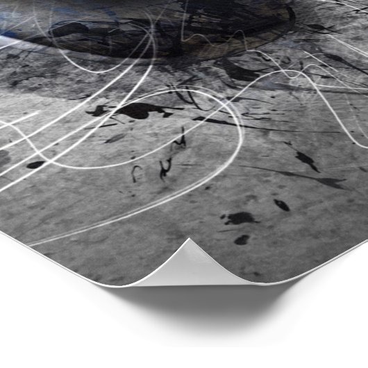 Blauwe Auto Tijdloze Automobiele Kunst Poster (Hoek)