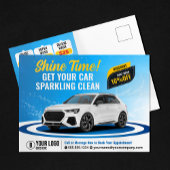 Blauwe Auto Wassen Auto Detailing Auto Reiniging W Briefkaart