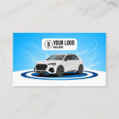 Blauwe Auto Wassen Auto Detailing Auto Reiniging W Visitekaartje (Achterkant)
