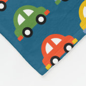 Blauwe auto's, zwarte vleet fleece deken (Hoek)