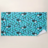 Blauwe Avalanche-badhanddoek Strandlaken (Voorkant)