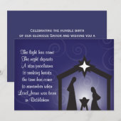 Blauwe avond moderne kerstkaarten kaart (Voorkant / Achterkant)