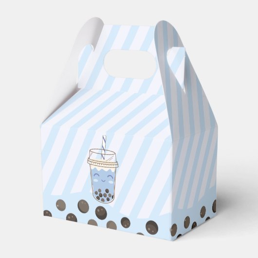 Blauwe Axolotl Bubble Boba Thee Par-tea Jongens Ve Bedankdoosjes (Achterkant)