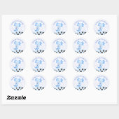 Blauwe Axolotl Bubble Milk Boba Thee Verjaardagsfe Ronde Sticker (Vel)