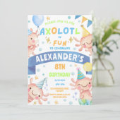 Blauwe Axolotl Schattigee Salamander Aquatic Verja Kaart (Staand voorkant)