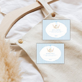 Blauwe Aziatische Dumpling Luier Raffle Baby Showe Informatiekaartje