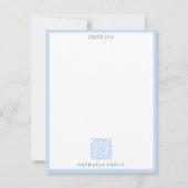 Blauwe Azulejos Portugees Spaans Mediterraan Bedankkaart (Voorkant)