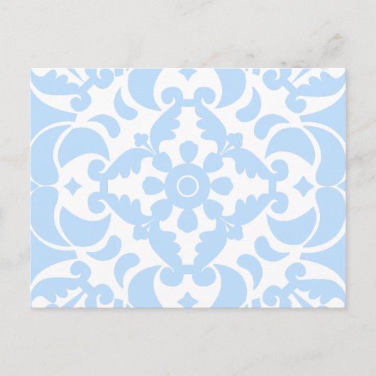 Blauwe Azulejos Portugees Spaans Mediterraan Feestdagenkaart (Voorkant)