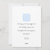 Blauwe Azulejos Portugees Spaans Mediterraan Feestdagenkaart (Achterkant)