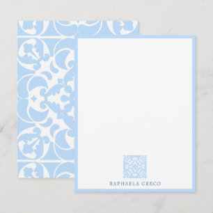 Blauwe Azulejos Portugees Spaans Mediterraan Notitiekaartje