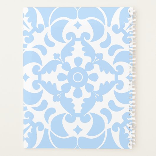 Blauwe Azulejos Portugees Spaans Mediterraan Planner (Achterkant)