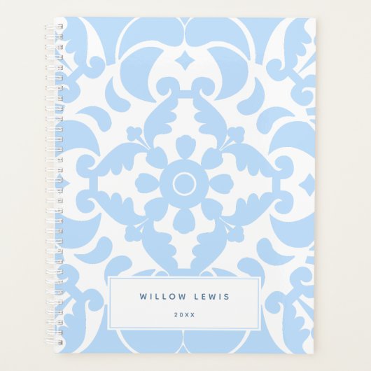 Blauwe Azulejos Portugees Spaans Mediterraan Planner (Voorkant)