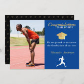 Blauwe baanklasse van het Spoor van 2022 afstudere Aankondiging (Voorkant / Achterkant)