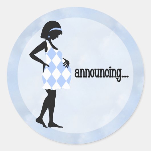 Blauwe Baby Aankondiging Stickers (Voorkant)