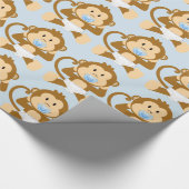 Blauwe Baby aap in luidere Gift Wrap Cadeaupapier (Hoek)
