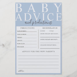 Blauwe Baby Advies & Voorspellingen Baby Shower Sp