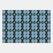 Blauwe Baby Alien Stars en Planets Patronen Inpakpapier Vel (Voorkant 3)