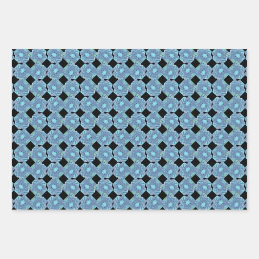 Blauwe Baby Alien Stars en Planets Patronen Inpakpapier Vel (Voorkant 2)