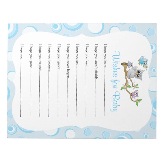 Blauwe Baby | Baby shower - Vernissen Notitieblok (Voorkant)