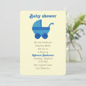 Blauwe Baby baby's douche Kaart (Staand voorkant)