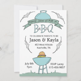 blauwe Baby BBQ uitnodiging
