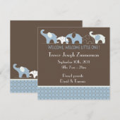 Blauwe Baby bekendmaking Aankondiging (Voorkant / Achterkant)