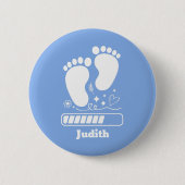 Blauwe Baby-belasting Ronde Button 5,7 Cm (Voorkant)