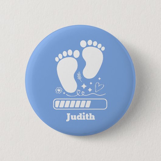 Blauwe Baby-belasting Ronde Button 5,7 Cm (Voorkant)