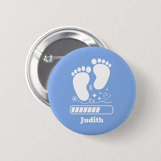 Blauwe Baby-belasting Ronde Button 5,7 Cm (Voorkant /achterkant)