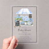 Blauwe Baby Bloom Shower Uitnodiging (Insitu (Draagbaar))