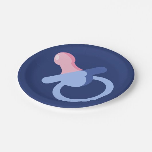 BLAUWE BABY BOY BINKY PAPIEREN BORDJE (Gekanteld)