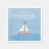 Blauwe Baby Boy Douche Nautische Custom Servet (Voorkant)