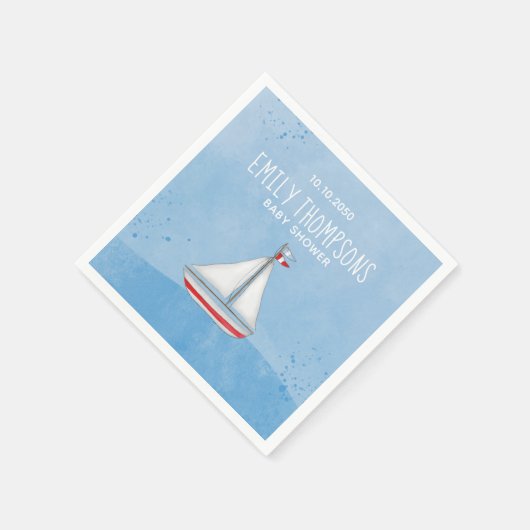 Blauwe Baby Boy Douche Nautische Custom Servet (Hoek)