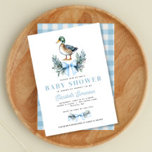 Blauwe Baby Boy Mallard Eend Baby Shower