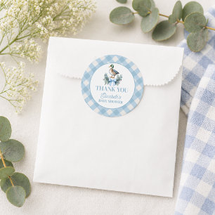 Blauwe Baby Boy Peking-eend Baby Shower Ronde Sticker