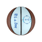 Blauwe Baby Boy Vlinders en Bloem Geslacht onthull Basketbal (Verticaal)