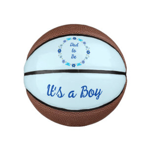 Blauwe Baby Boy Vlinders en Bloem Geslacht onthull Basketbal