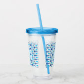 Blauwe Baby Boy Vlinders en Bloemen Custom Acryl Drinkbeker (Links)
