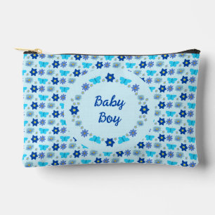 Blauwe Baby Boy Vlinders en Bloemen Custom Etui