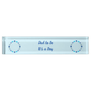 Blauwe Baby Boy Vlinders en Bloemen Custom Naambordje