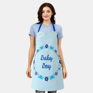 Blauwe Baby Boy Vlinders en Bloemen Custom Schort