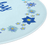 Blauwe Baby Boy Vlinders en Bloemen Custom Snijplank (Hoek)