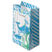 Blauwe Baby Boy Whale Klein Cadeauzakje (Voorkant Gekanteld)