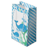 Blauwe Baby Boy Whale Klein Cadeauzakje (Achterkant Gekanteld)